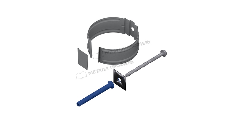 Держатель трубы Металл Профиль ПРОЕКТ D150 Ral 7004