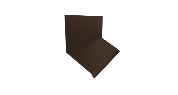 Планка примыкание верхнее к стене фальц Grand Line 150х130х20 0,45 Drap RAL 8017 шоколад (3м)