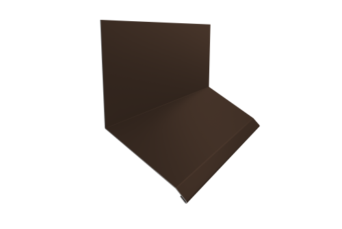 Планка примыкание верхнее к стене фальц Grand Line 150х130х20 0,45 Drap TwinColor RAL 8017 шоколад (3м)