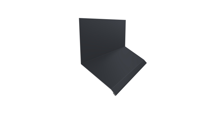 Планка примыкание верхнее к стене фальц Grand Line 150х130х20 0,5 PE с пленкой RAL 7024 мокрый асфальт (3м)