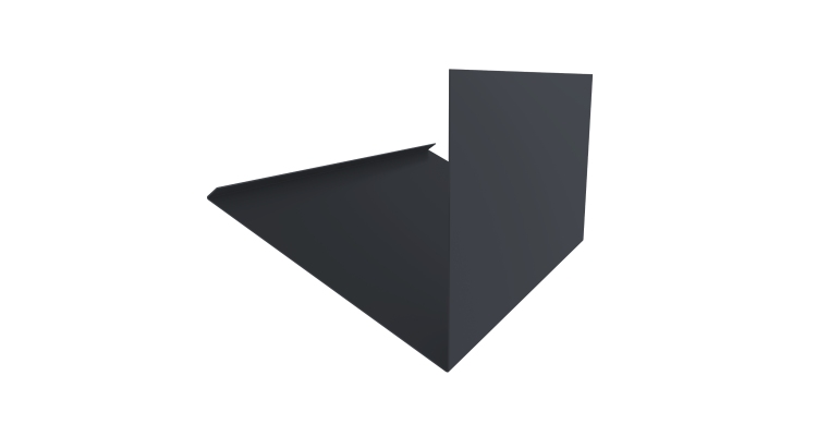 Планка примыкание верхнее к трубе фальц 0,45 Drap TwinColor RAL 7024 мокрый асфальт (3м)