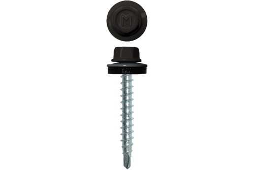 Саморез кровельный Daxmer 4,8х35 RAL 8019 (250) сверло №1